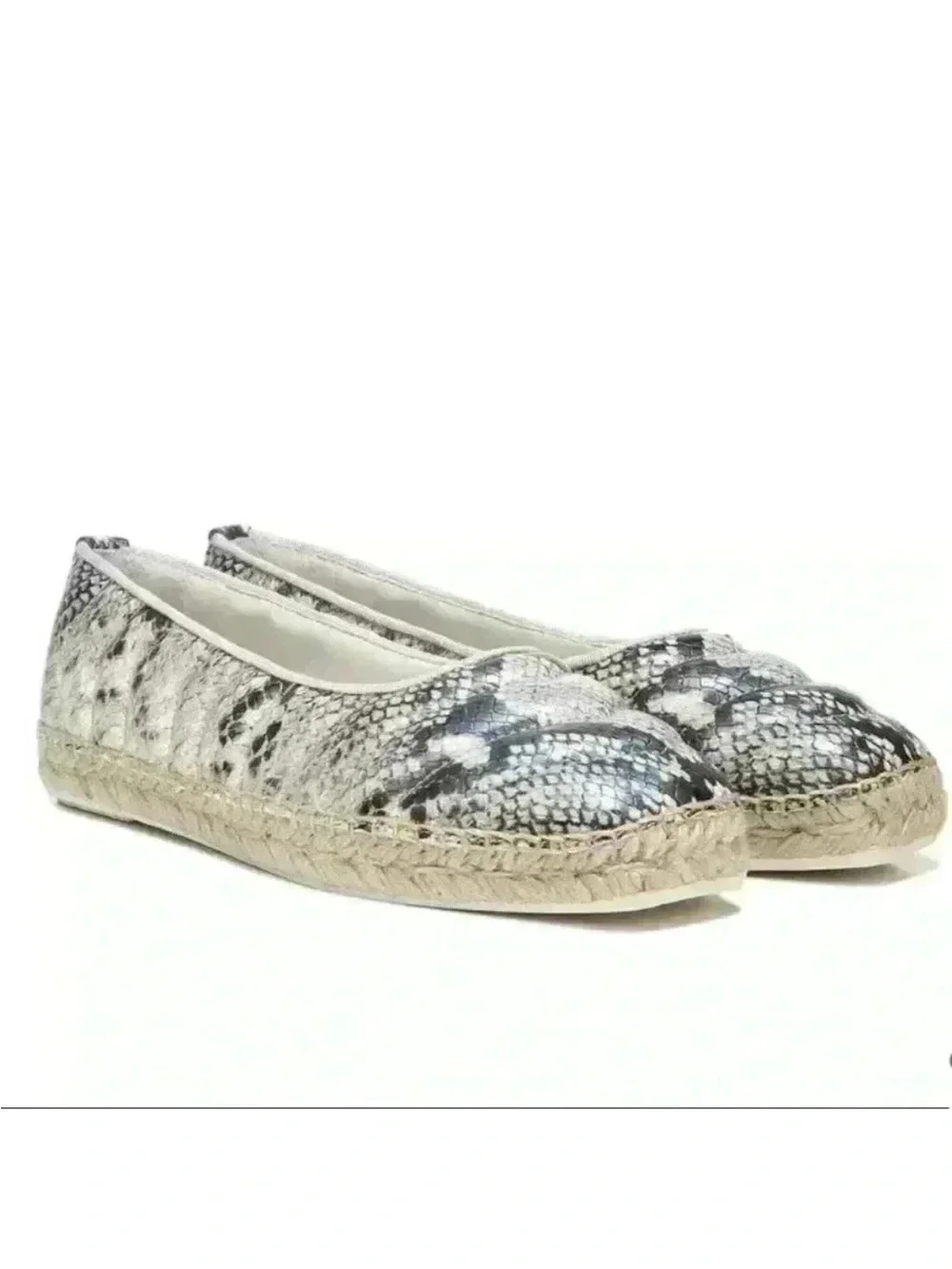 Franco Sarto Kiya Quilted Snakeskin Espadrilles Size 9.5 NIB
